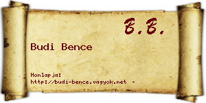 Budi Bence névjegykártya