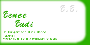 bence budi business card